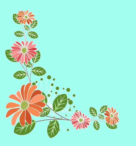 角花のフレーム — ストックベクタ