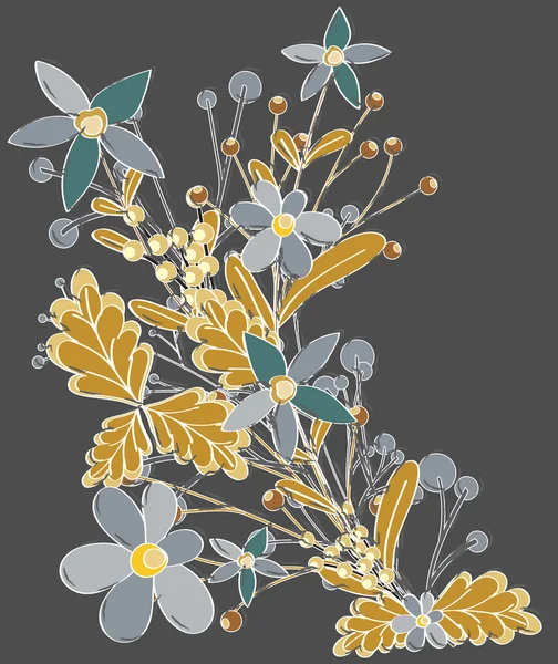 Vintage bloemen elementen achtergrond — Stockvector