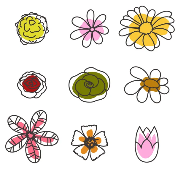 Hand Drawn Flowers — Stock Illustration Hand Drawn Flowers Royalty Free Stock Vectors
