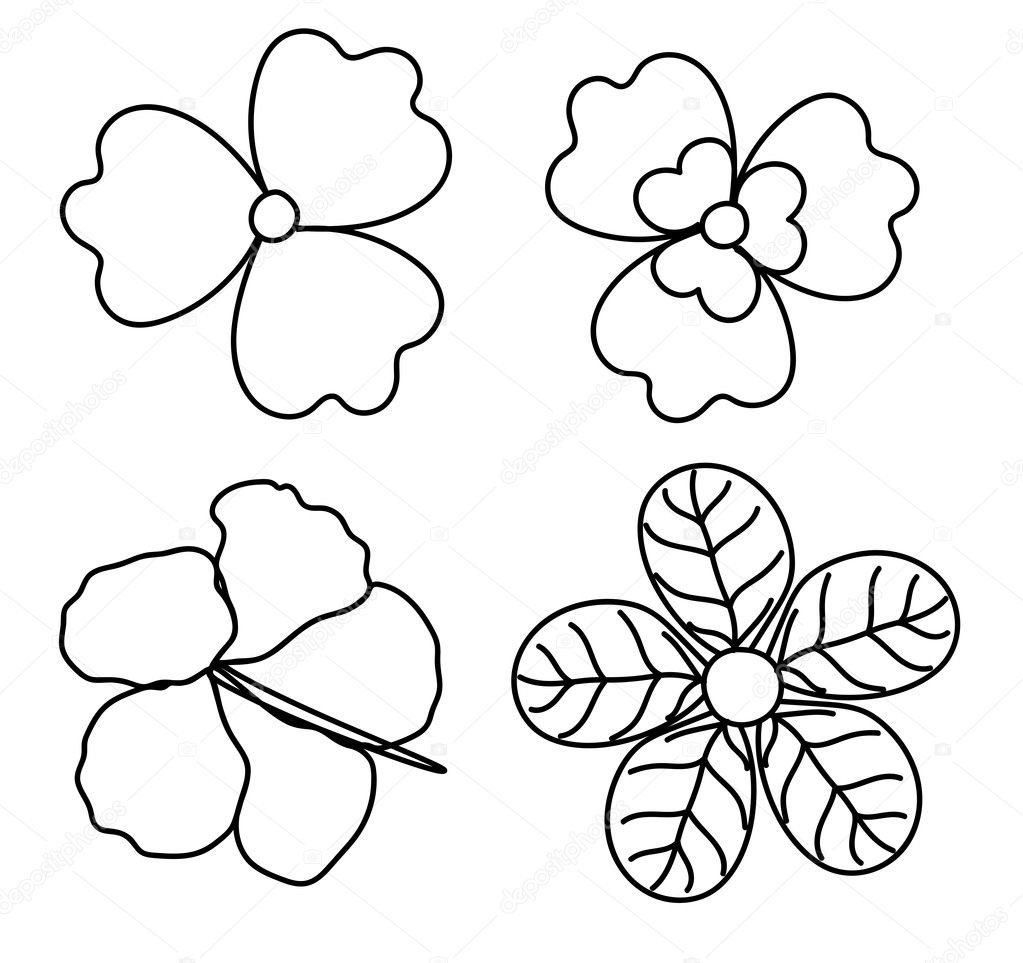 花剪贴画矢量图库矢量图©baavli 125531930, image size:1023x963