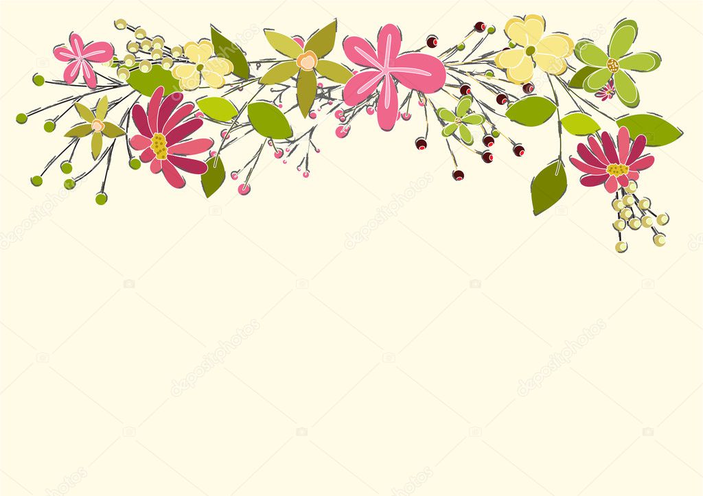 Spring Flowers Vector Background
