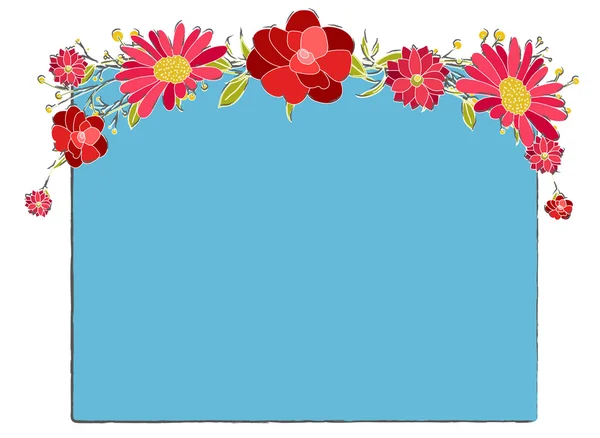 Flores artísticas Frame Vector — Vetor de Stock