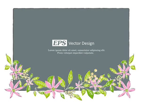 Floral Frame Vector Template — Stock Vector