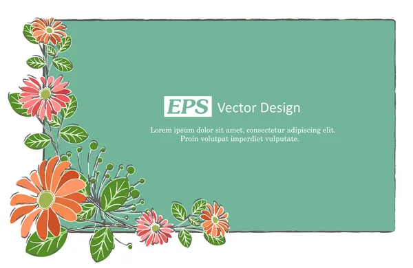 Modèle de cadre de fleurs vintage — Image vectorielle