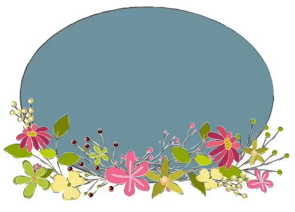 Fleurs cadre arrière-plan — Image vectorielle