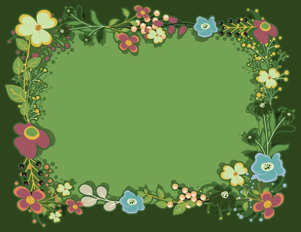 Cadre élégant de fleurs — Image vectorielle