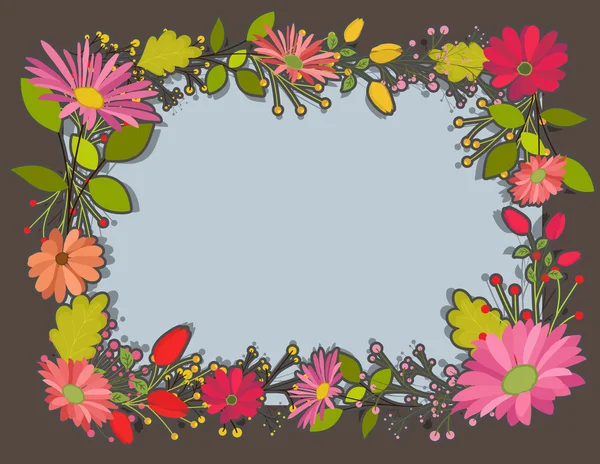 Liebe Blumen Rahmen — Stockvektor