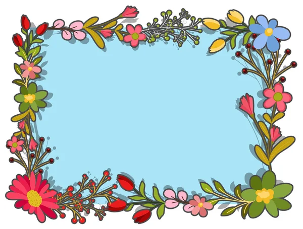 Fleurs Eléments Frame Design — Image vectorielle
