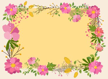 güzel çiçekler çerçevesi