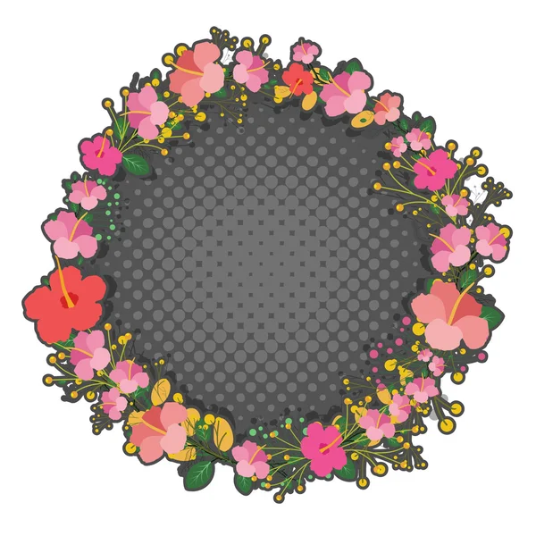 Rózsaszín virág koszorú — Stock Vector