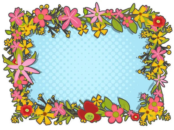 Декоративные праздничные цветы рамка — стоковый вектор