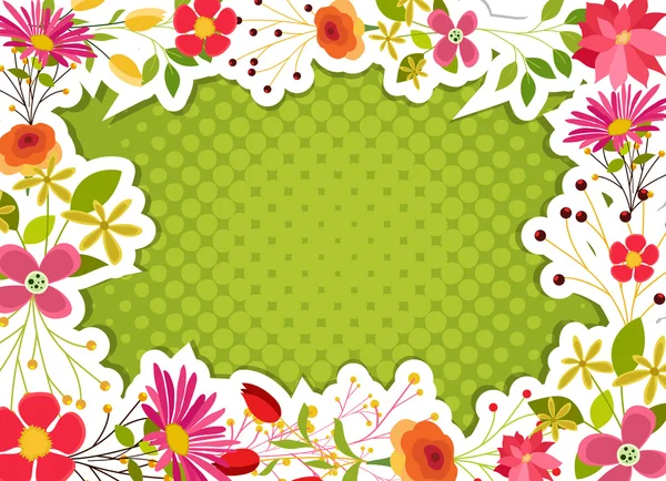 Λεύκωμα λουλούδια πλαίσιο αυτοκόλλητο διάνυσμα Banner — Διανυσματικό Αρχείο