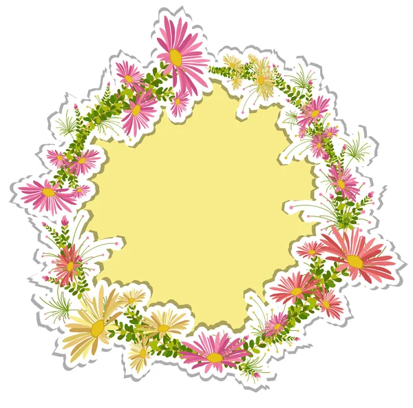 Vector de marco de flores de primavera — Archivo Imágenes Vectoriales