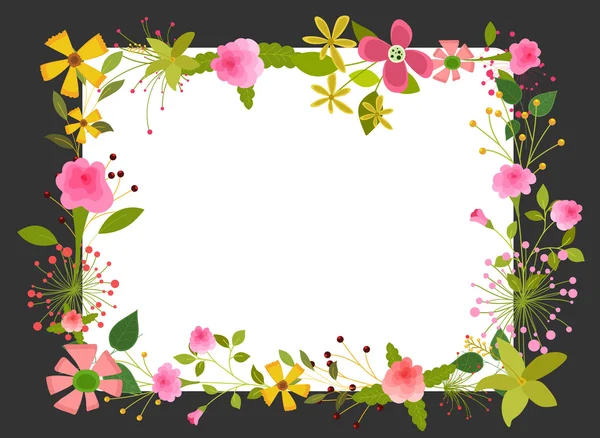 Lindas flores Frame Vector Design —  Vetores de Stock