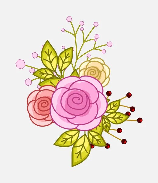 Fleurs décoratives vecteurs — Image vectorielle
