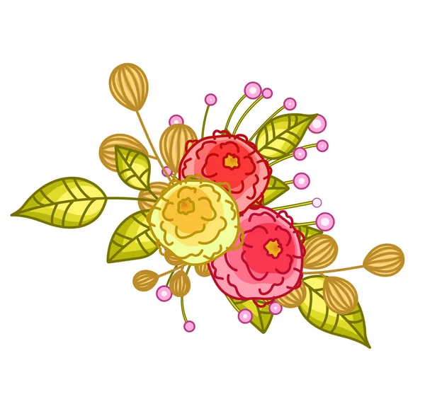 Vector de ramo de flores dibujadas a mano — Archivo Imágenes Vectoriales