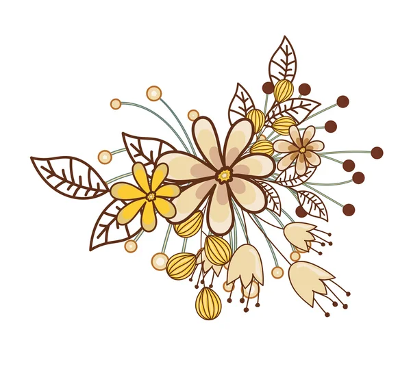 新鮮な花のベクトルの束 — ストックベクタ