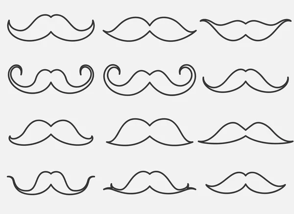 Moustaches Clipart Set — Stock Vector