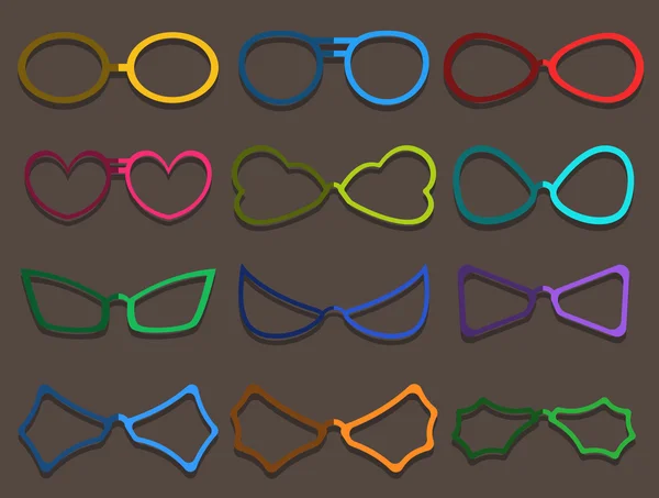 Kleurrijke Fancy Specs Frames Set — Stockvector