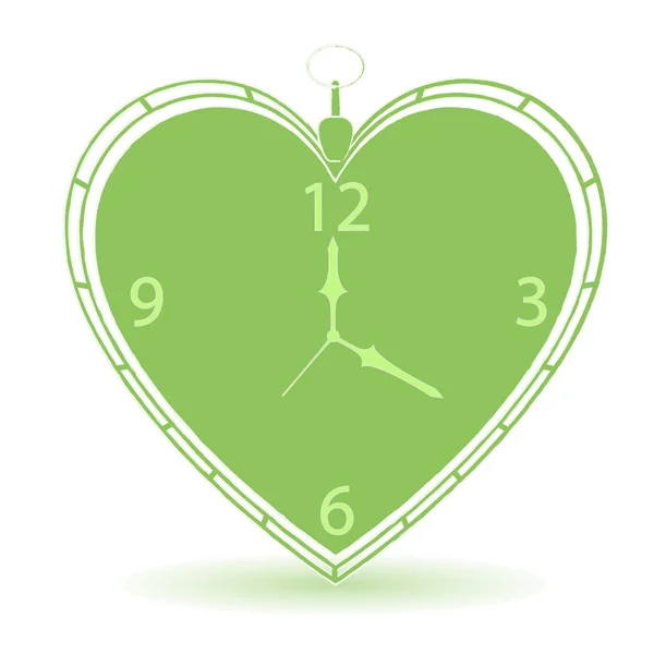 Vintage forma del corazón del reloj del vector — Archivo Imágenes Vectoriales