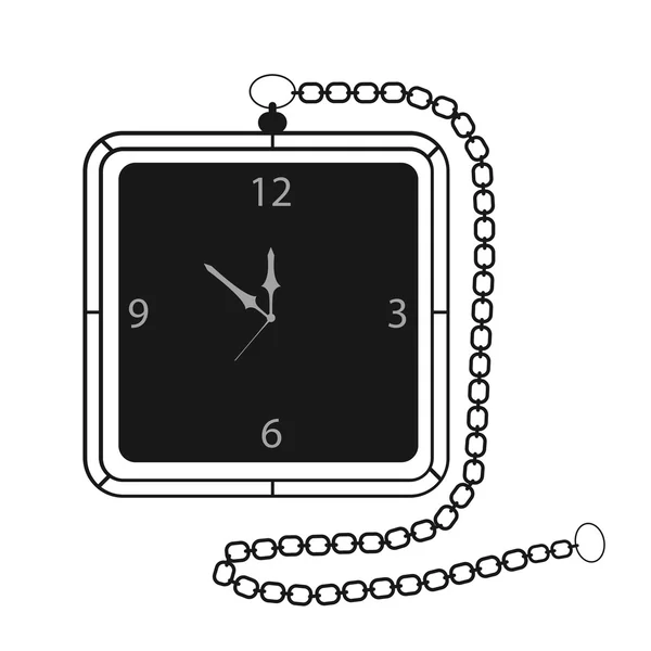 Classic Pocket Watch with Chain — Stock Vector