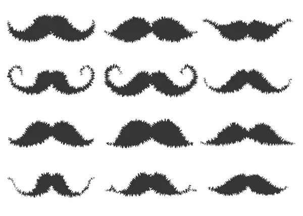 Scribble Moustaches Design Set — Stock Vector