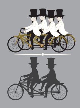 Tandem bisikletçi vektör 