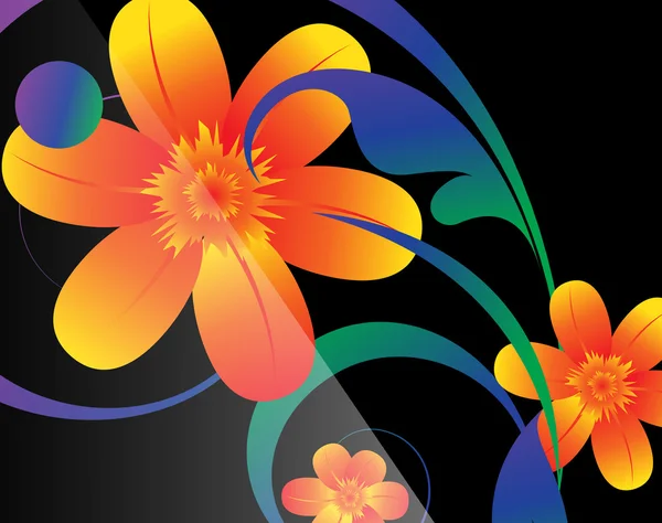 Flores de colores Fondo gráfico — Vector de stock