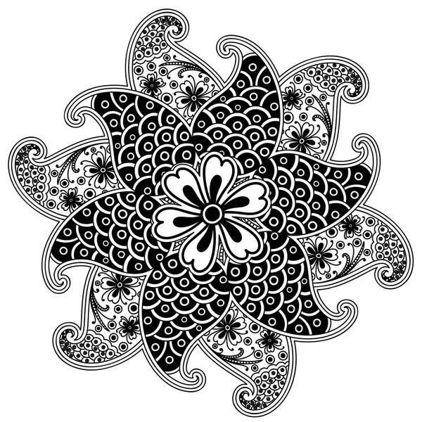 Arte retro Paisley Henna — Vector de stock