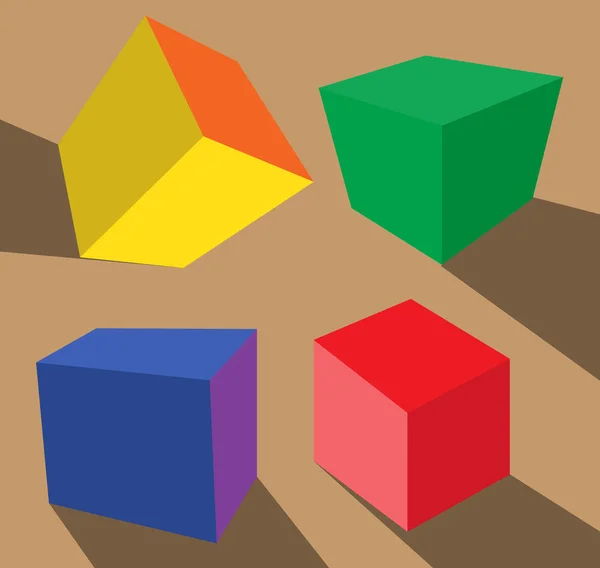 Zestaw kolorowych pudełek — Wektor stockowy