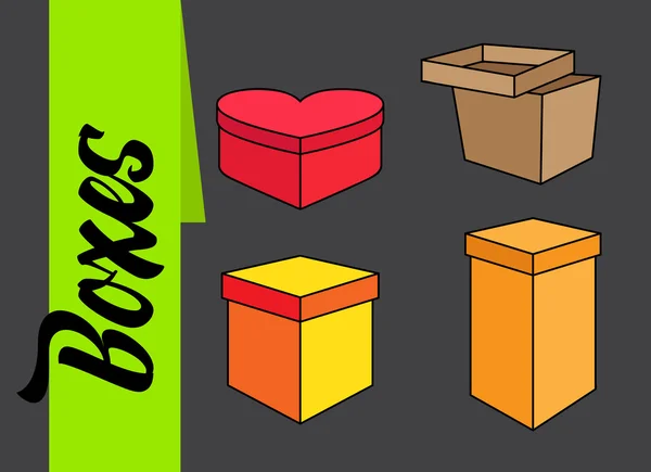 Diverse scatole regalo per occasioni — Vettoriale Stock