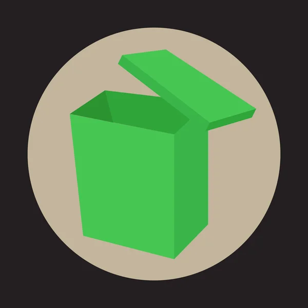 Grüne geöffnete Geschenkbox — Stockvektor