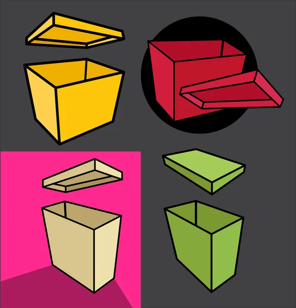 Conjunto de cajas retro — Vector de stock