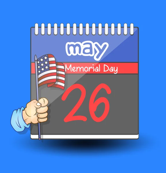 Memorial Day  USA Flag Calendar Vector — Stock Vector