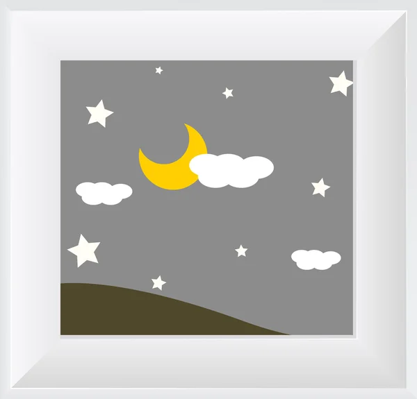 晚上现场天空相框 — 图库矢量图片