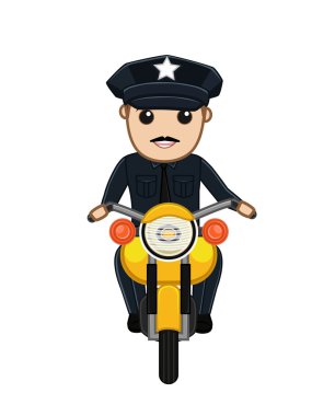 Trafik polisi Bisiklet illüstrasyon vektör