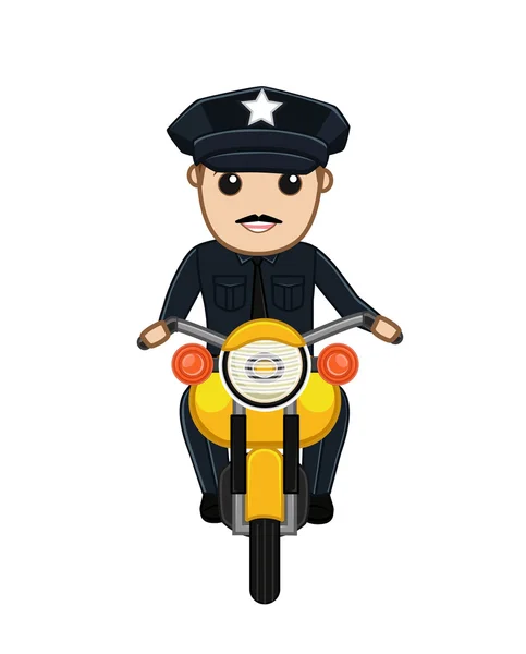 Ilustracja wektorowa policji drogowej na rowerze — Wektor stockowy