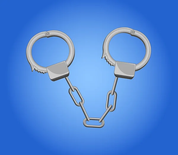 Metallic Handcuffs Vector — Stock Vector