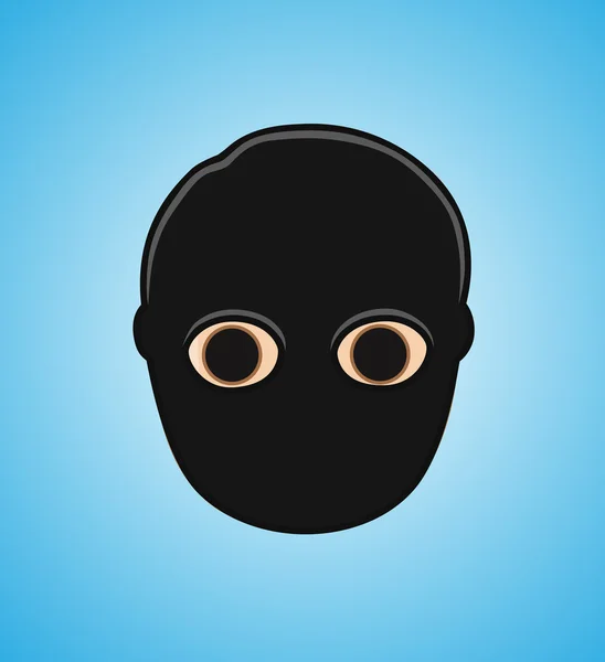 Faccia da rapinatore con maschera nera — Vettoriale Stock