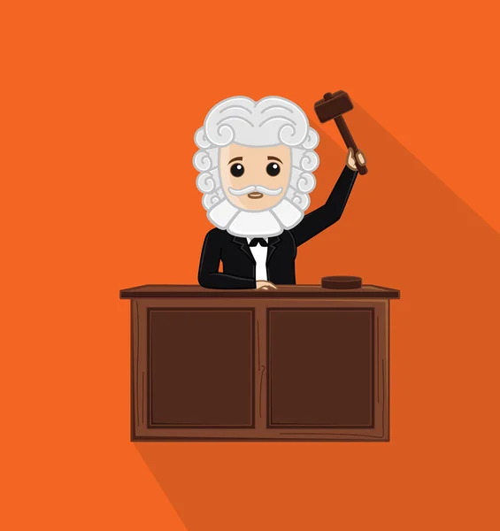 Juiz segurando um martelo — Vetor de Stock