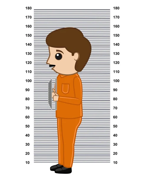 Side View of Criminal Mug Shot Vector Royalty Free Stock Illustrations