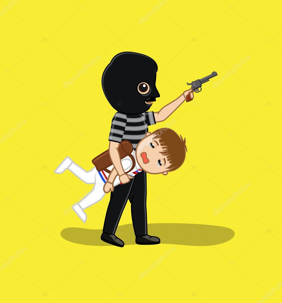 Robber Kidnapped a Kid — Stock Vector © baavli #126898488