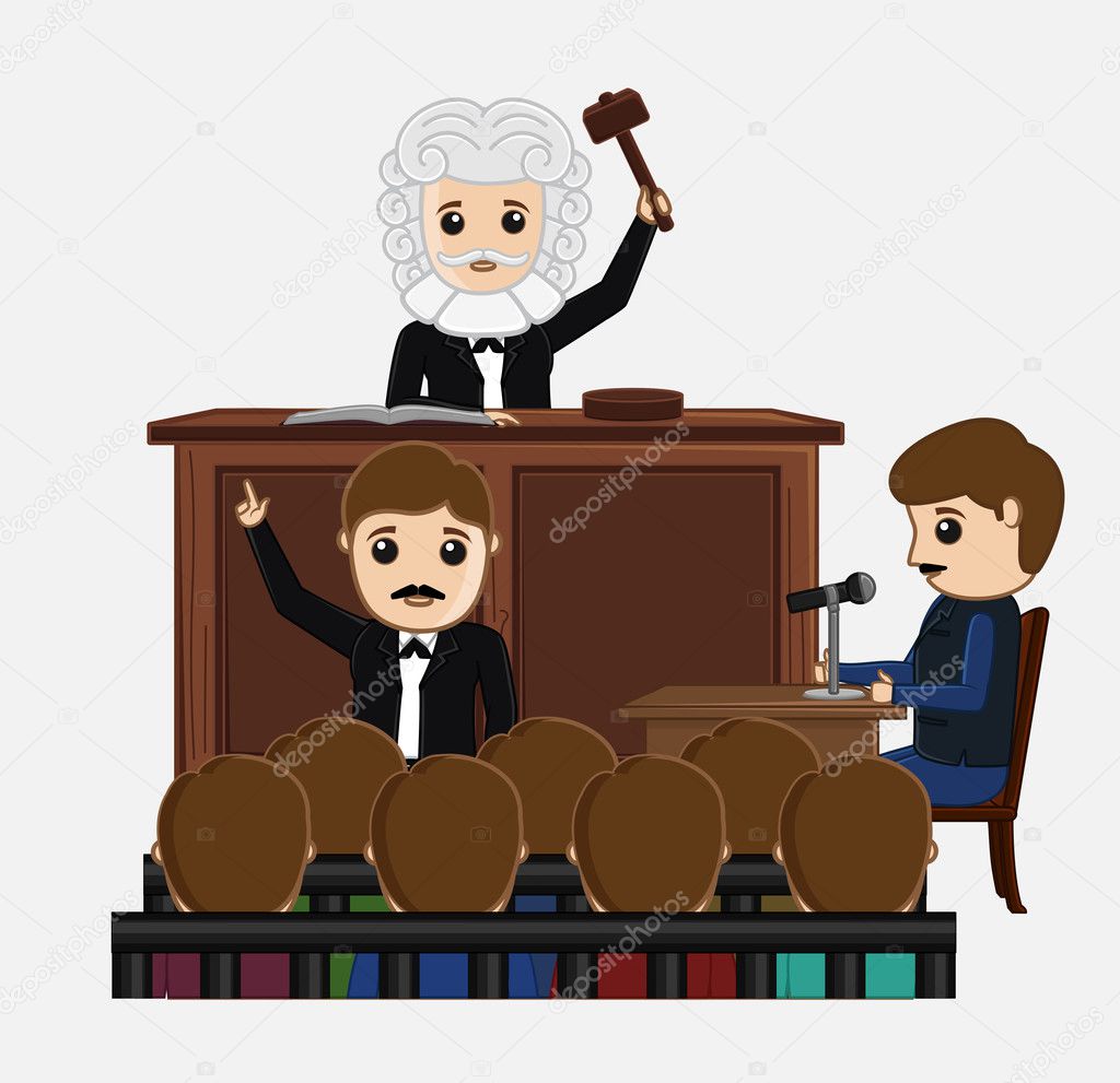 Judge Striking on Desk in Courtroom