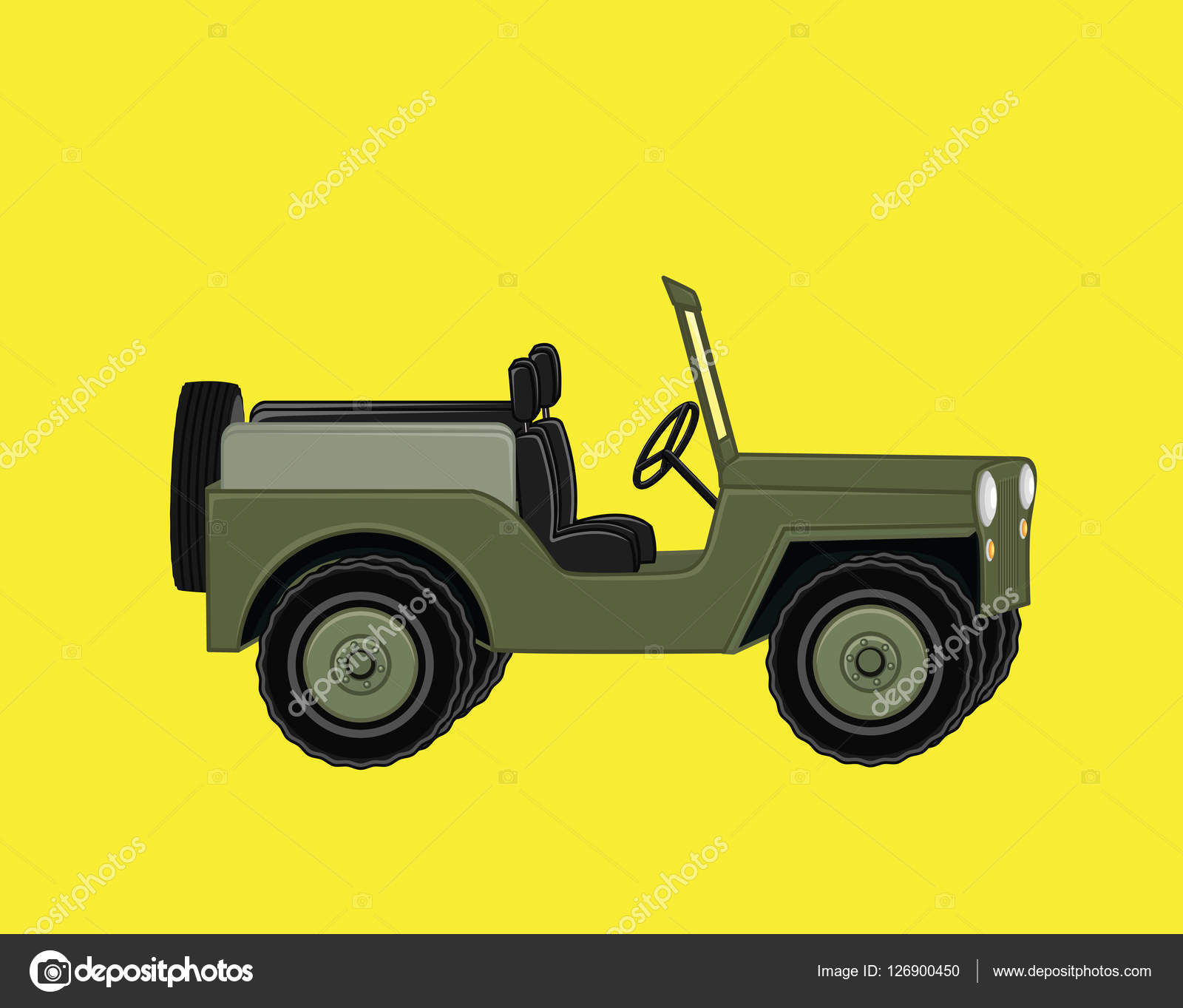 Open Jeep Car Stock Vector Image by ©baavli #126900450