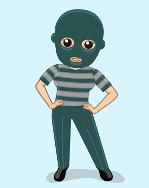 Yüz maskesi ile kadın hırsız