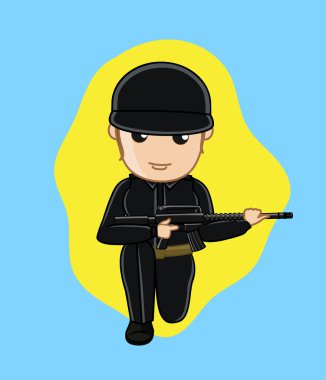 Elinde bir silah komando kız