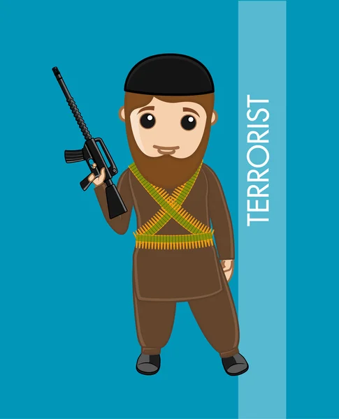 Vector terrorista islámico — Vector de stock