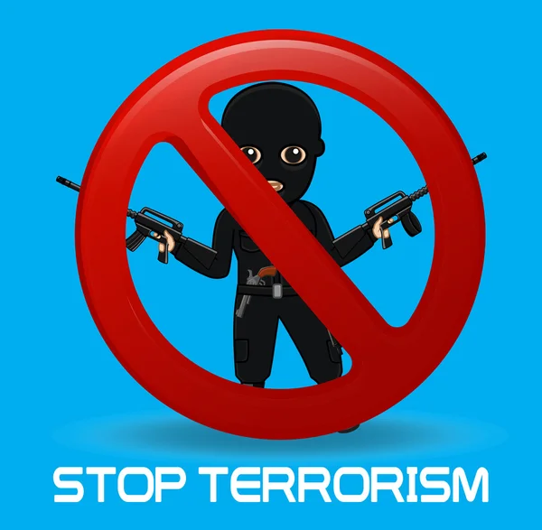 Terörist mesaj illüstrasyon durdurmak