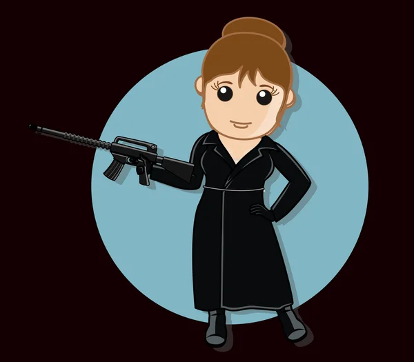 Женщина-гангстер с пистолетом — стоковый вектор
