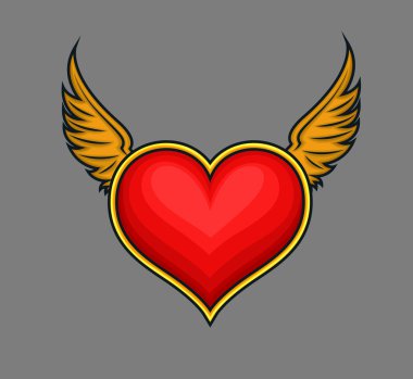 Kalp vektör uçan 